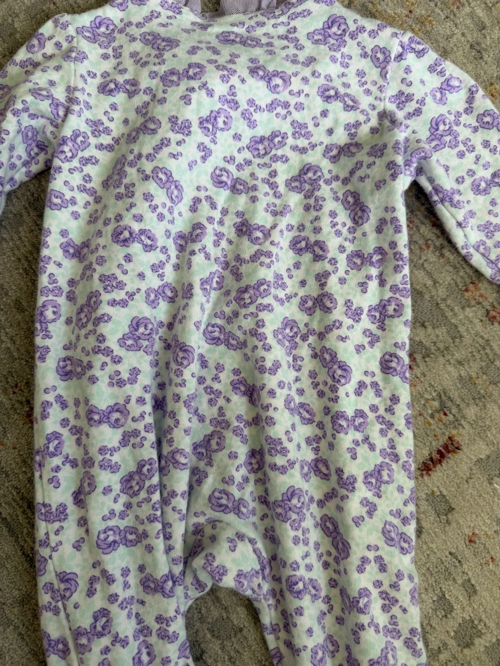 Little Me Baby Girls 6M Purple Floral Ruffle Footed Sleeper - Picture 7 of 7